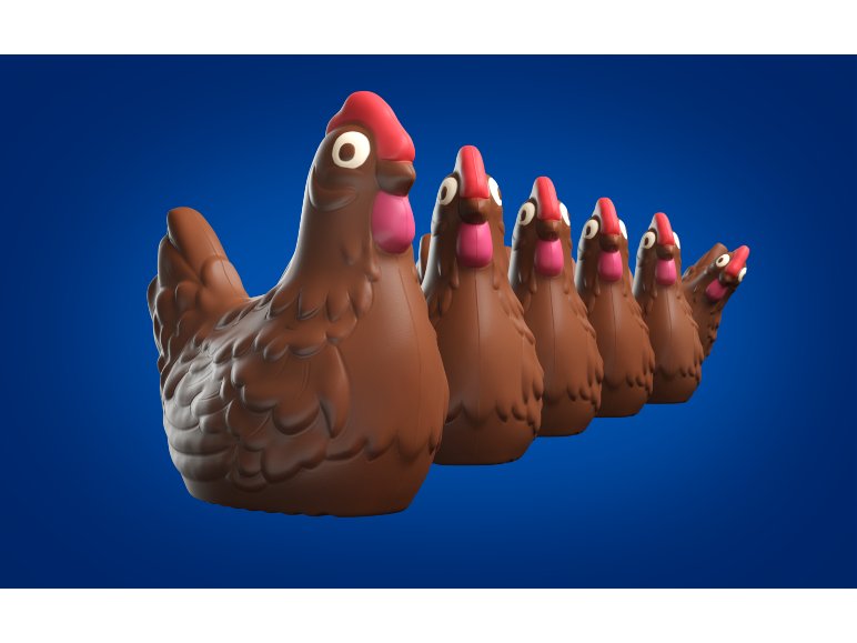 Gallina pasquale di cioccolato al latte