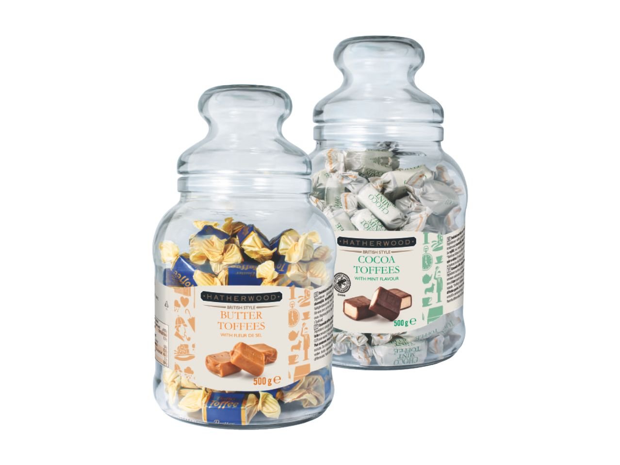 Caramelle Toffee in vaso di vetro