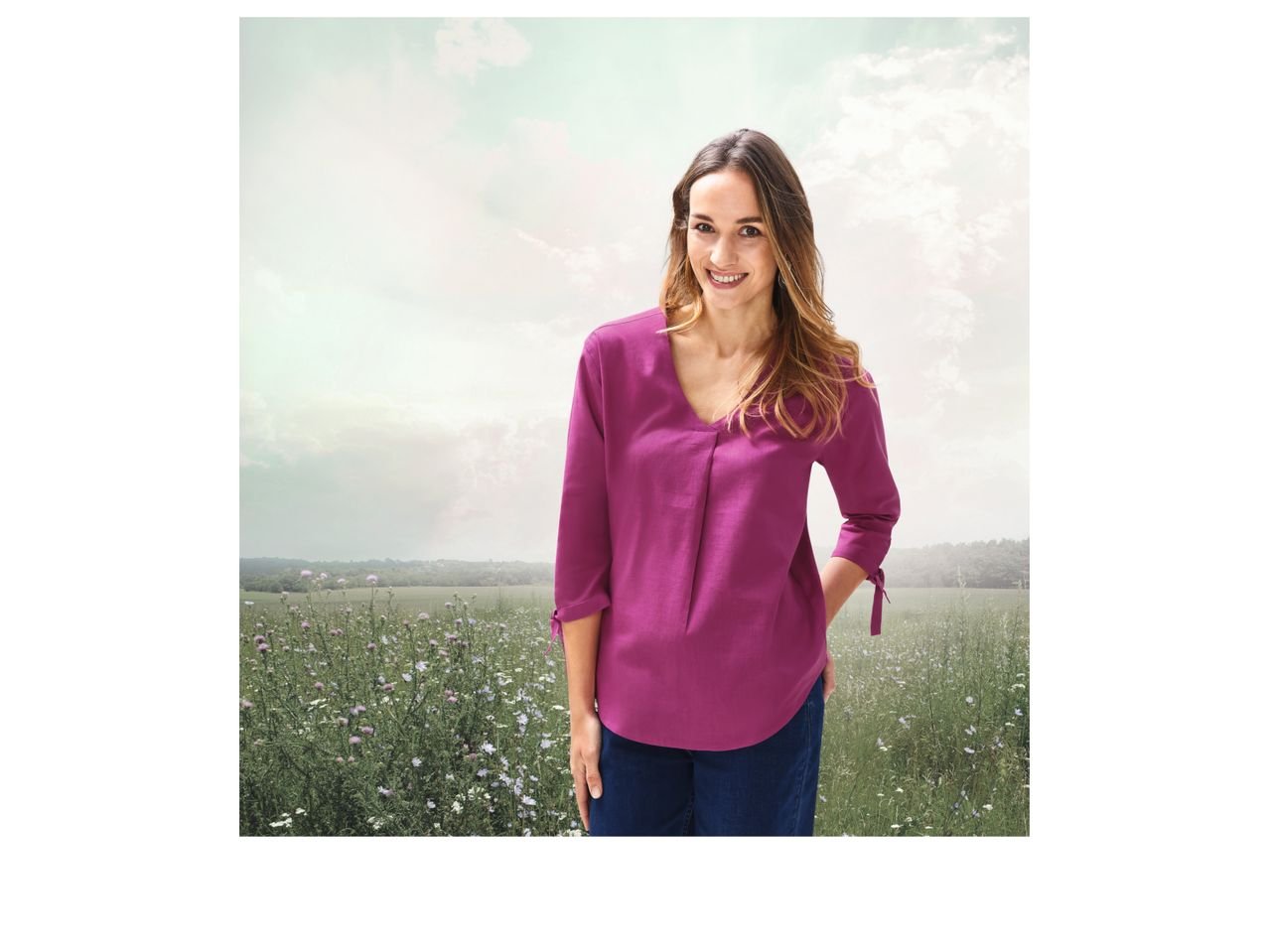 Camicetta in canapa da donna