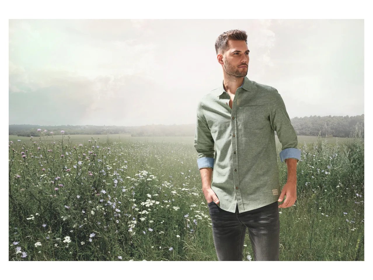 Camicia in canapa da uomo