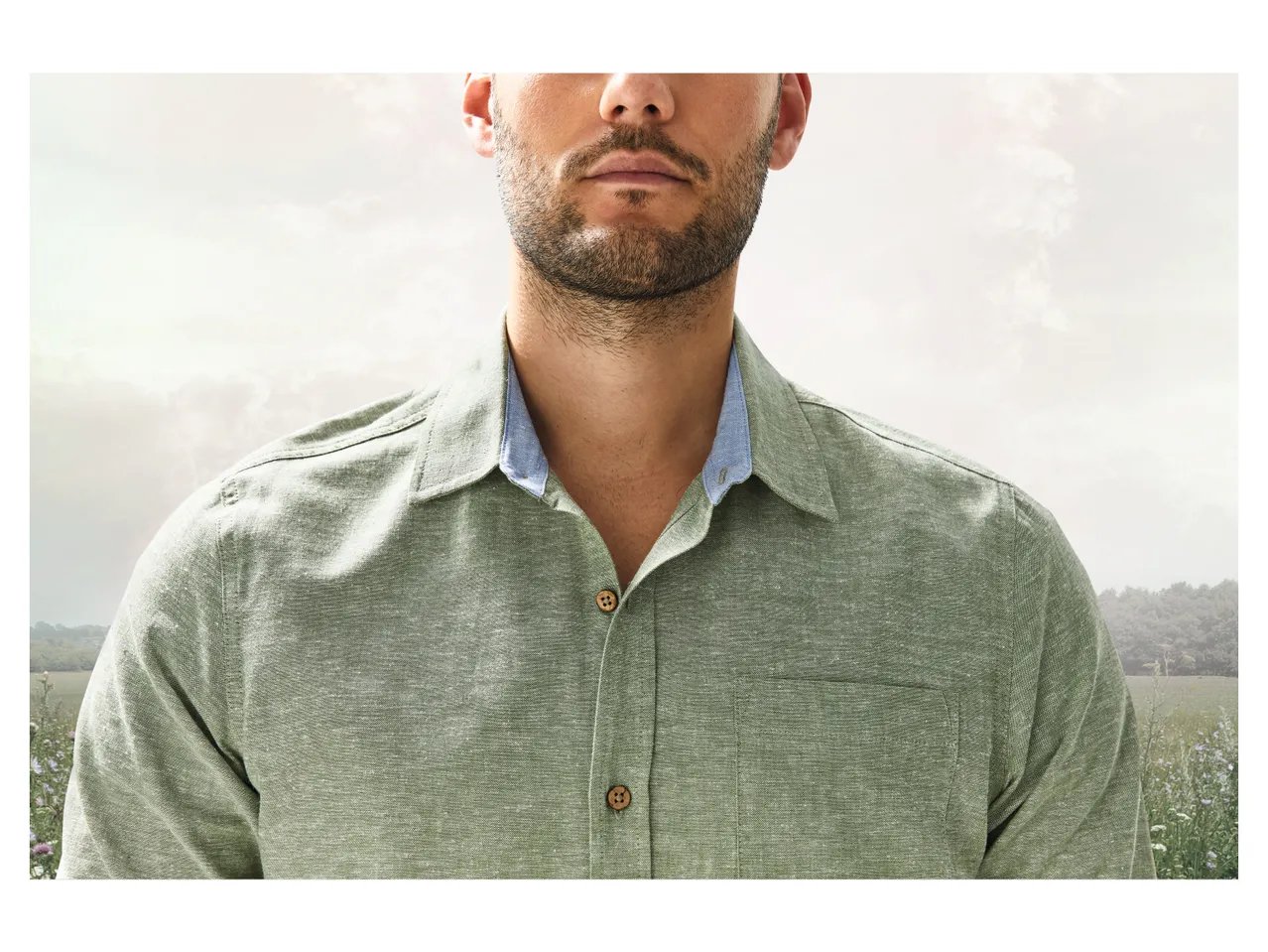 Camicia in canapa da uomo