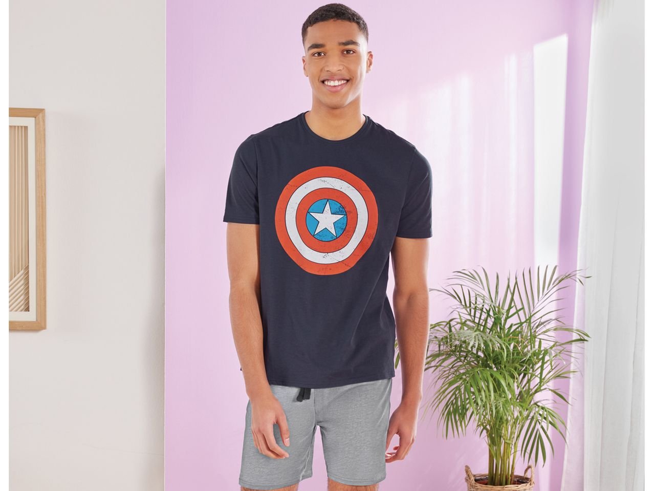 Pigiama corto da uomo "Spiderman, Avengers"