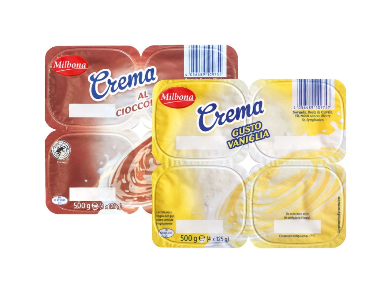 Crema gusto vaniglia o al cioccolato