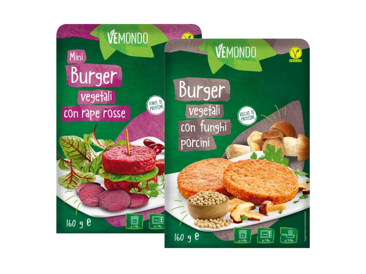 Mini burger vegetali con rape rosse o burger vegetali con funghi porcini