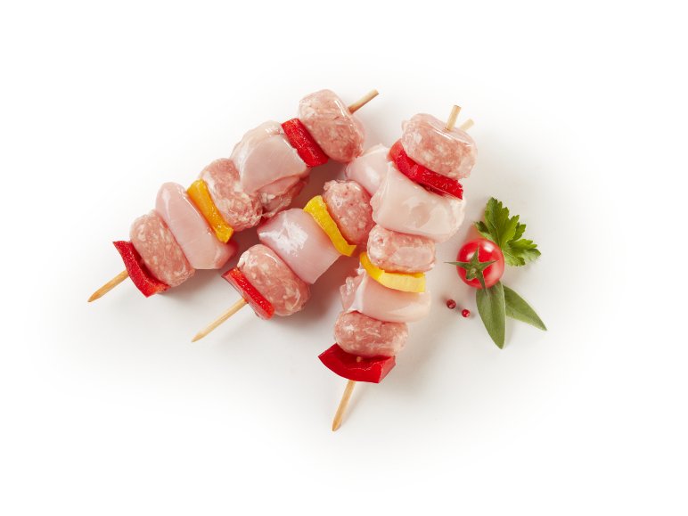 Spiedini di pollo con suino