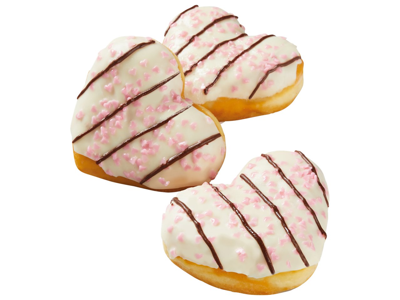 Krapfen a forma di cuore con glassa