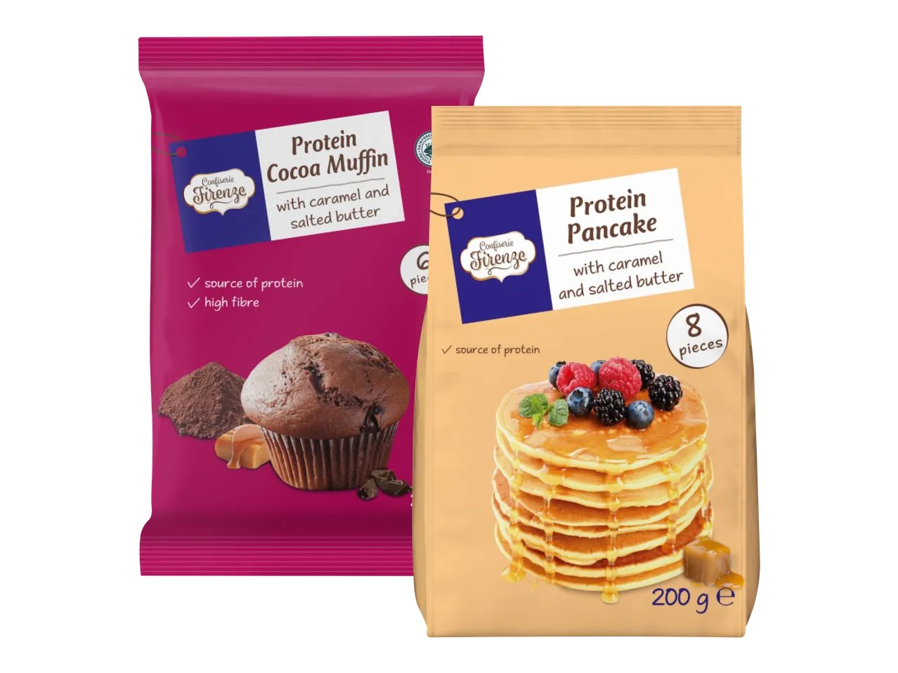 Pancakes o muffin al cacao proteici