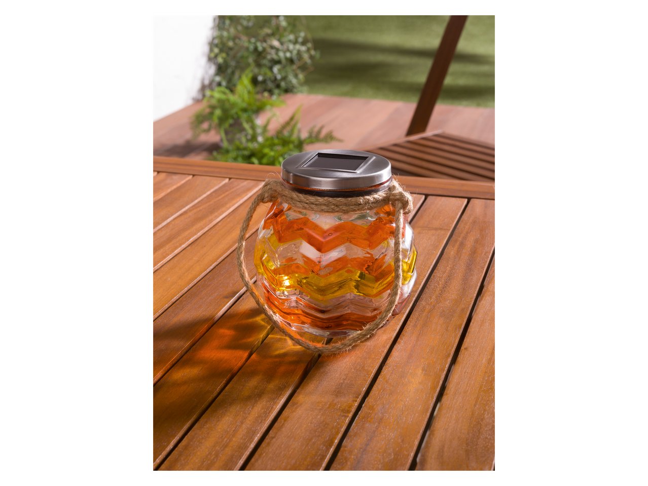 Vaso decorativo in vetro ad energia solare