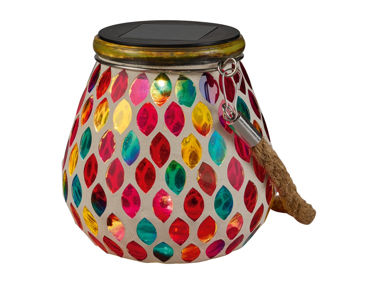 Vaso decorativo in vetro ad energia solare