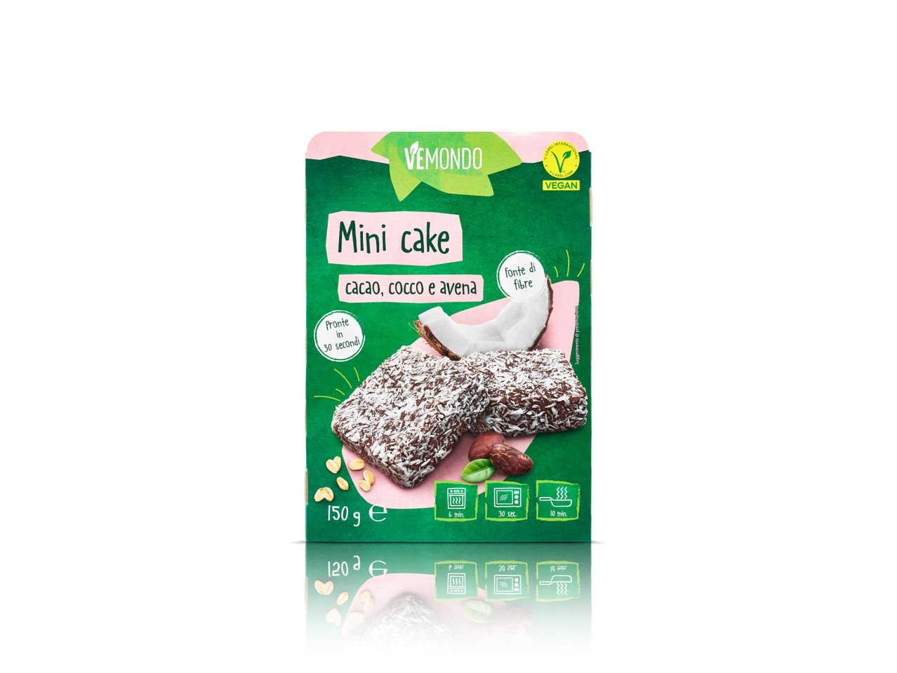 Minicake al cacao, cocco e avena