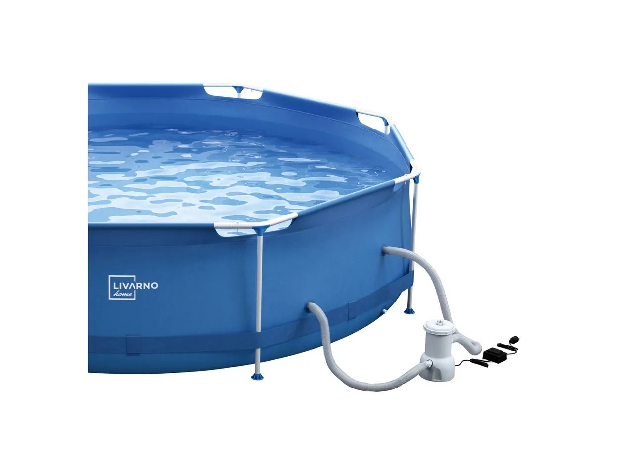 Piscina con struttura in metallo con pompa a filtro inclusa