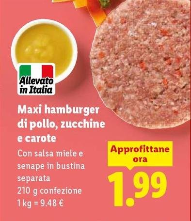 Maxi Hamburger Di Pollo, Zucchine E Carote