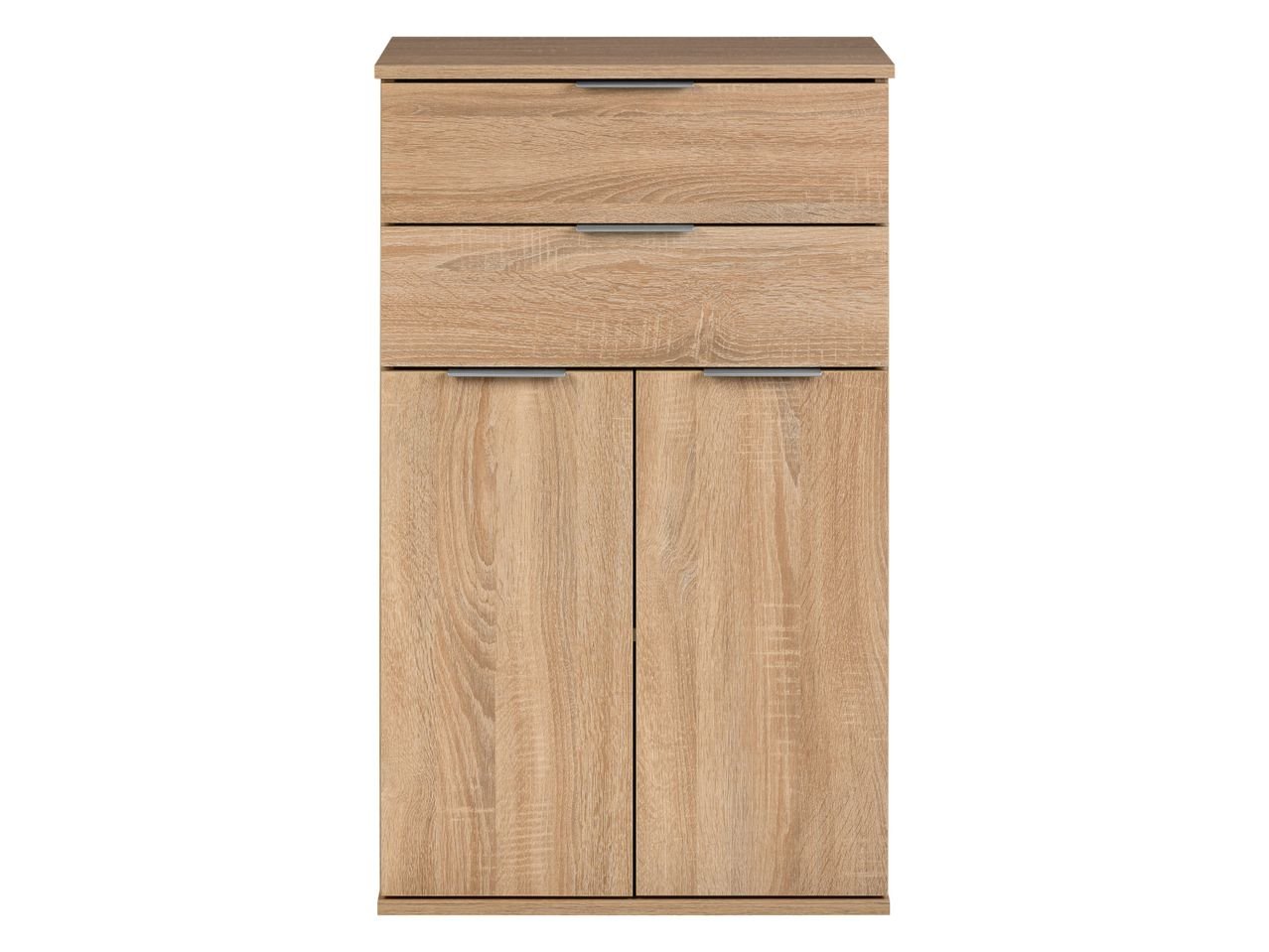 Mobiletto 2 cassetti e 2 ante, simil-quercia