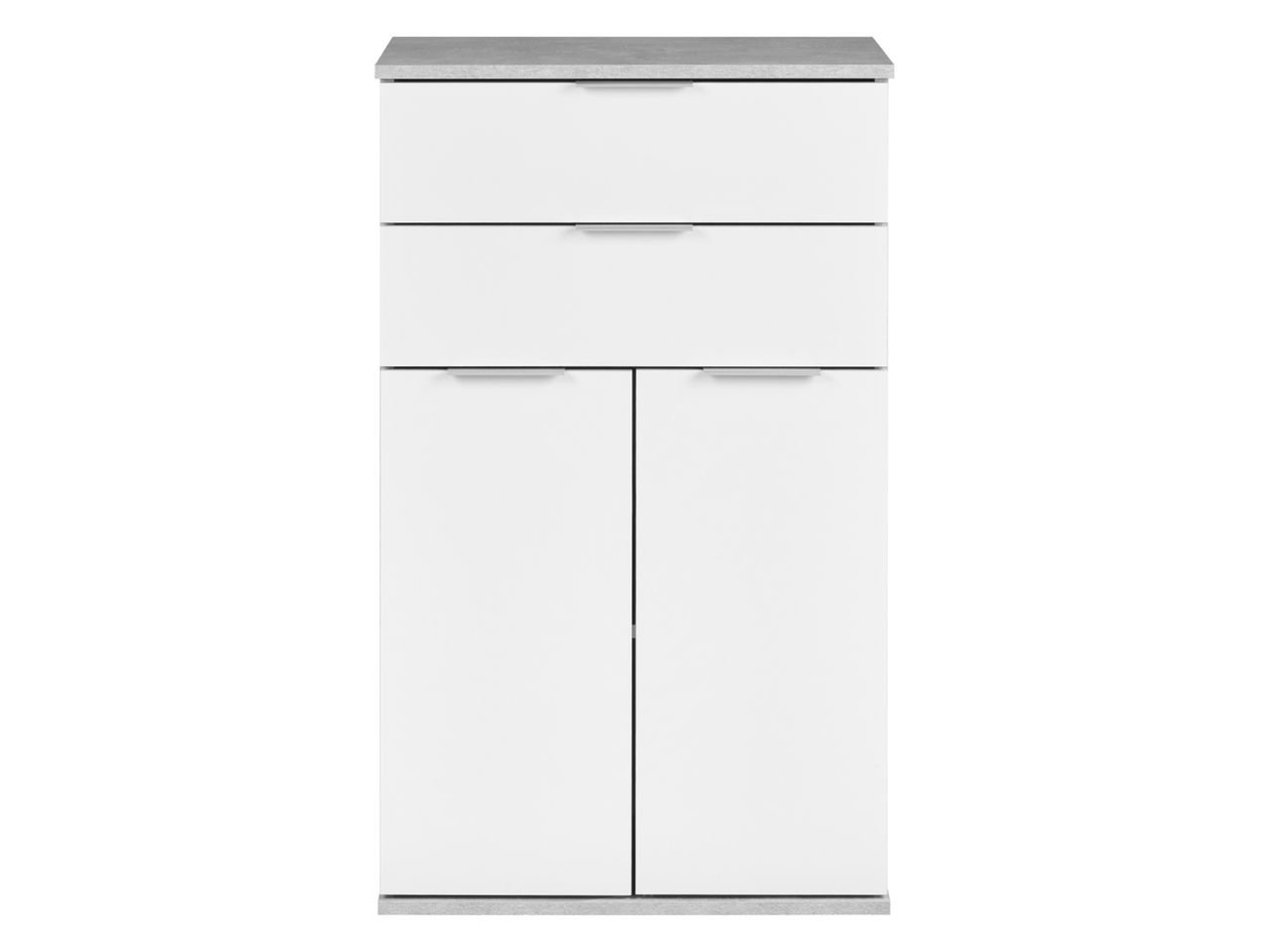 Mobiletto 2 cassetti e 2 ante, bianco/grigio