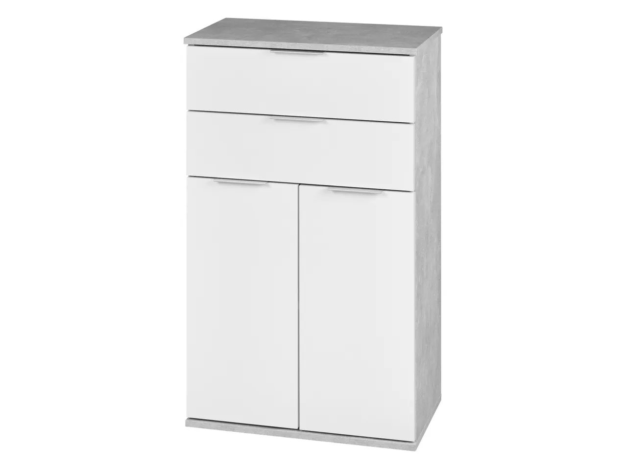 Mobiletto 2 cassetti e 2 ante, bianco/grigio