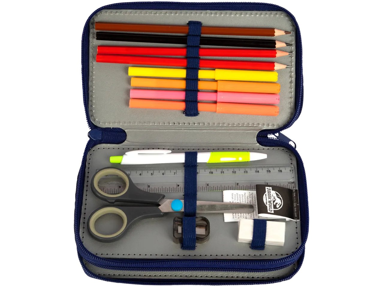 Astuccio a tre cerniere "Jurassic World, Frozen, Spiderman, Lilo & Stitch"