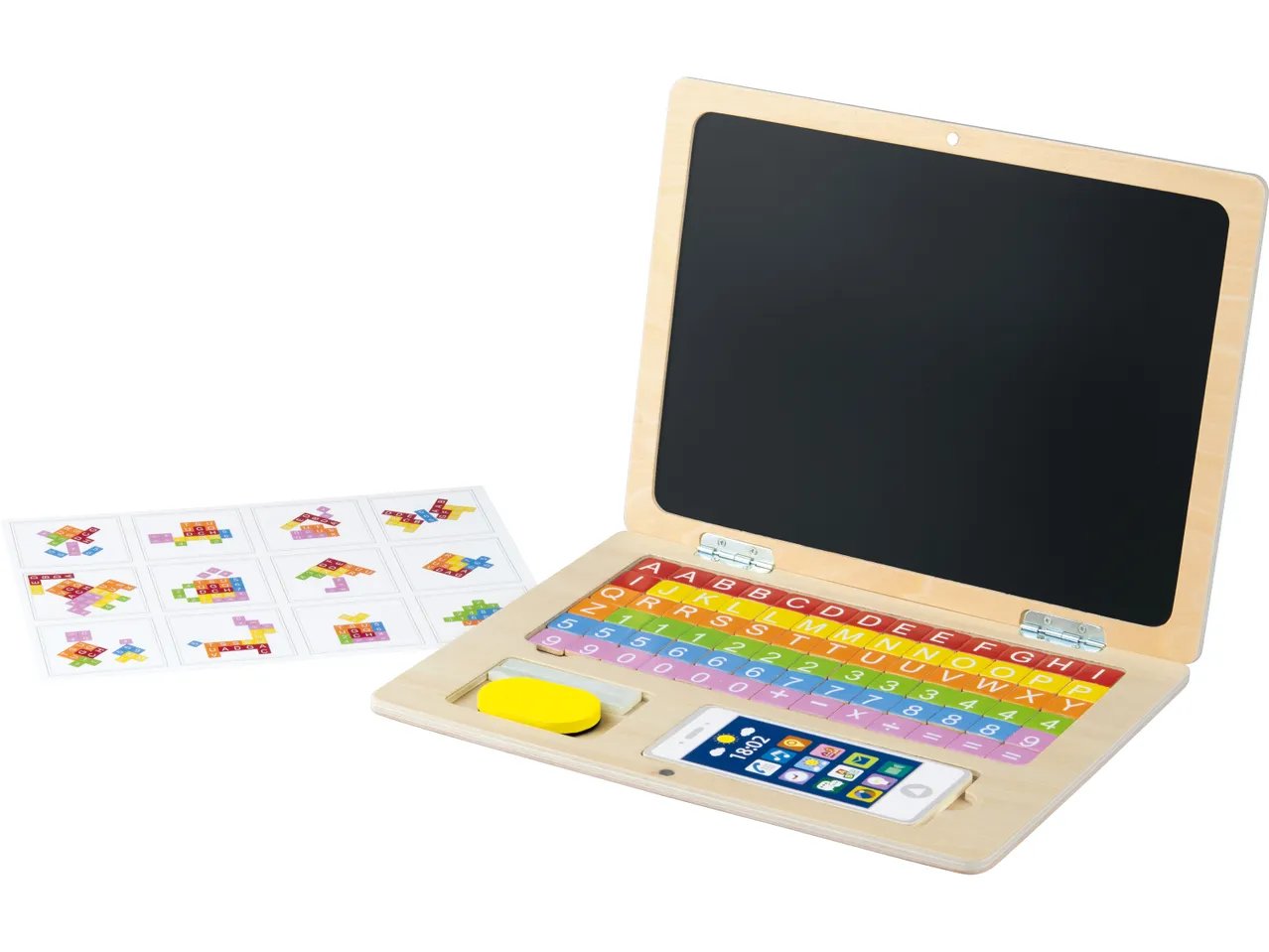 Orologio magnetico o computer in legno per bambini