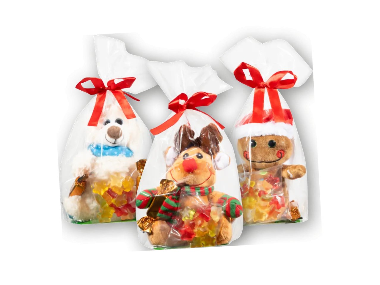 Peluche con cioccolato e caramelle gommose