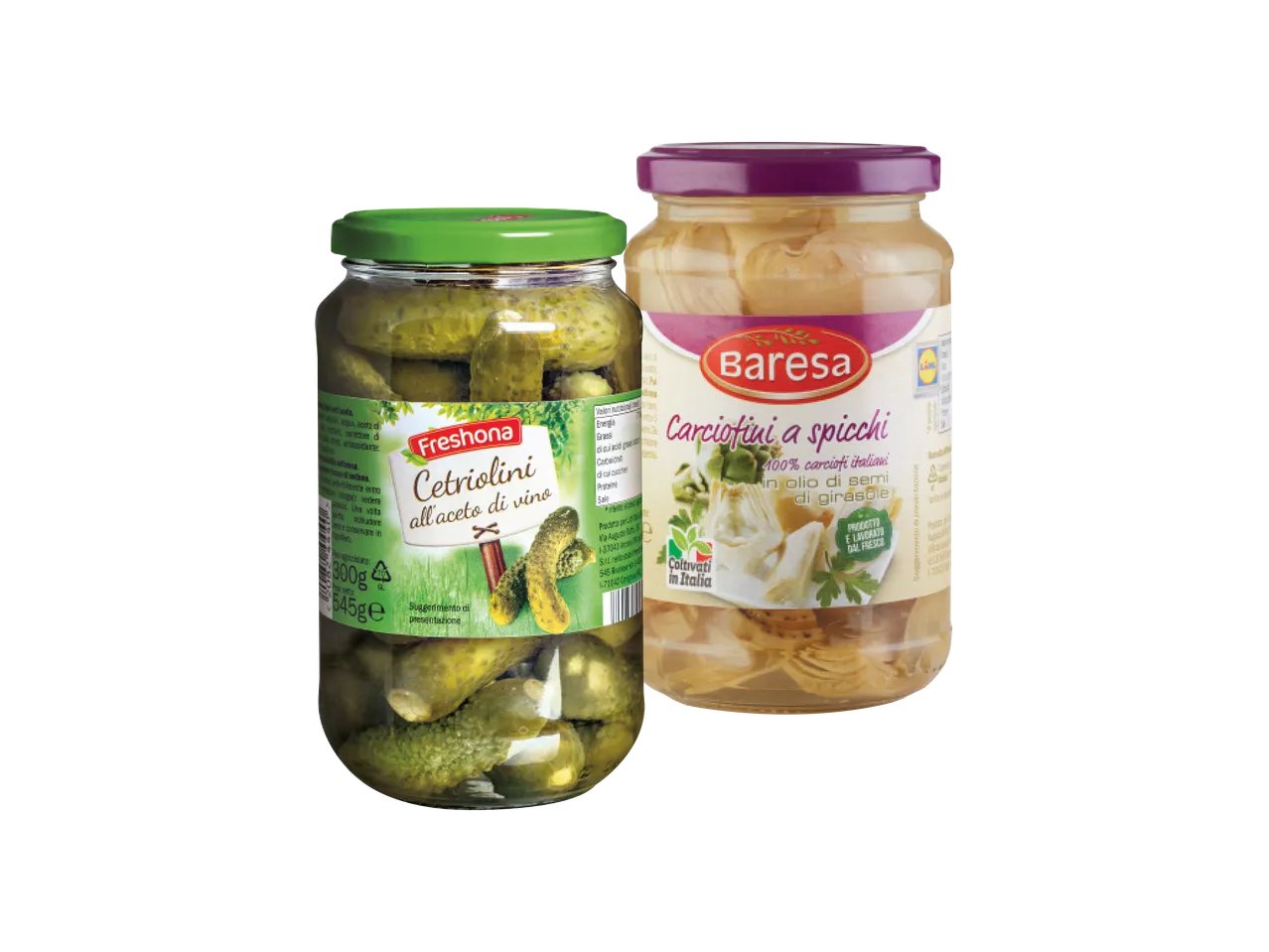 Cetriolini o carciofini a spicchi