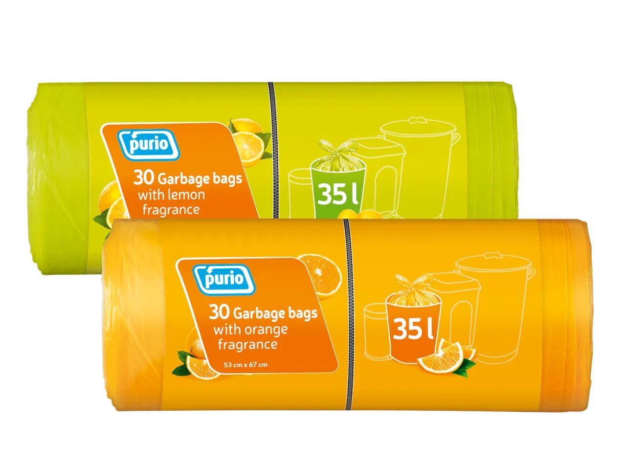 Sacchetti per rifiuti con manici 35 l