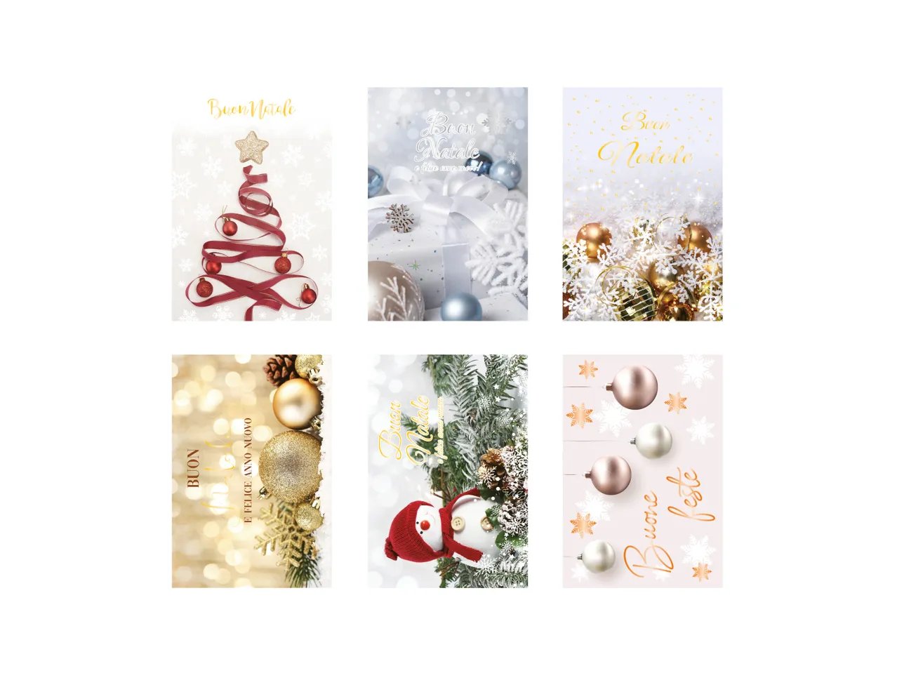Set biglietti di auguri natalizi, 6 pezzi