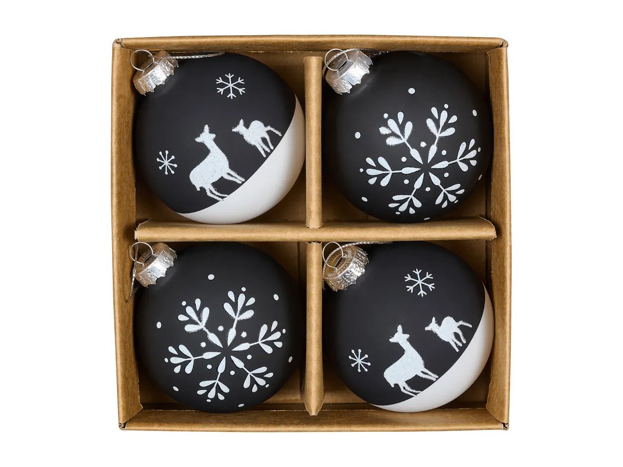 Palline natalizie in vetro, 4 pezzi