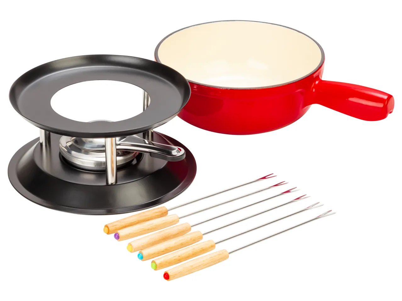 Kit in ghisa per fonduta, 9 pezzi