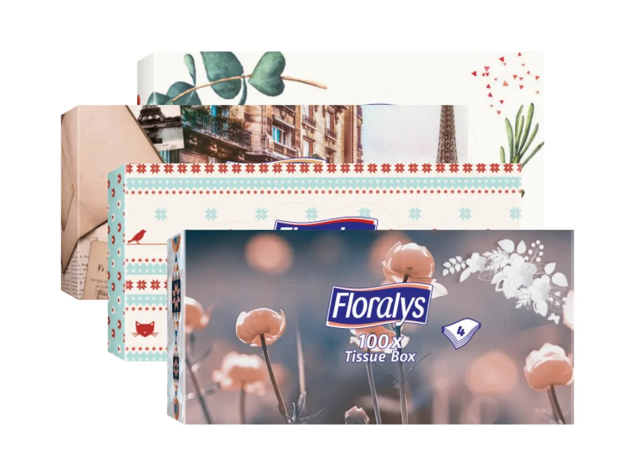 Fazzoletti box, 4 veli