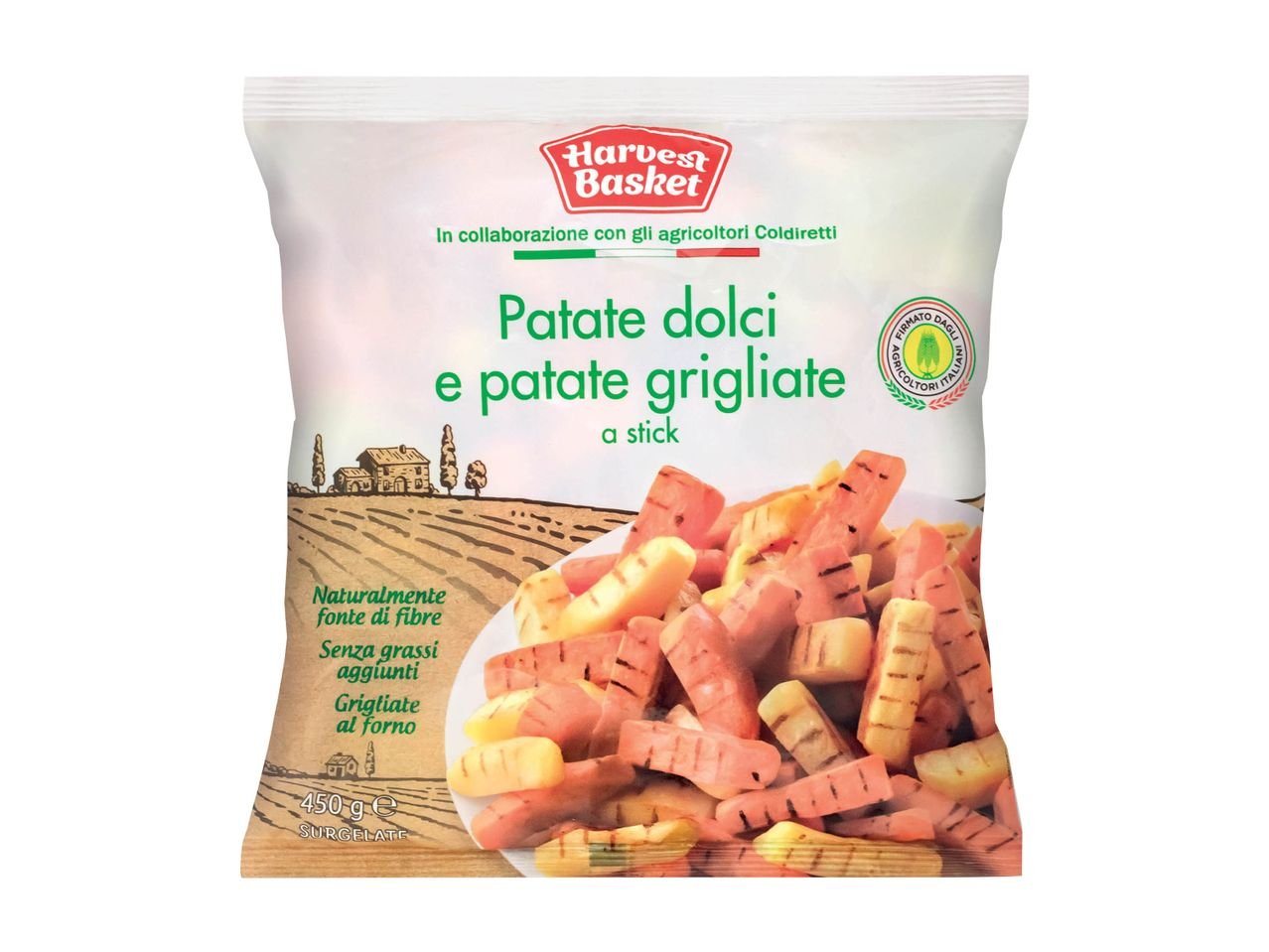 Patate dolci e patate grigliate a stick