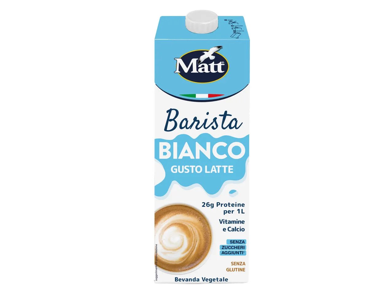 Barista bianco gusto latte o Bevanda alla nocciola e farro