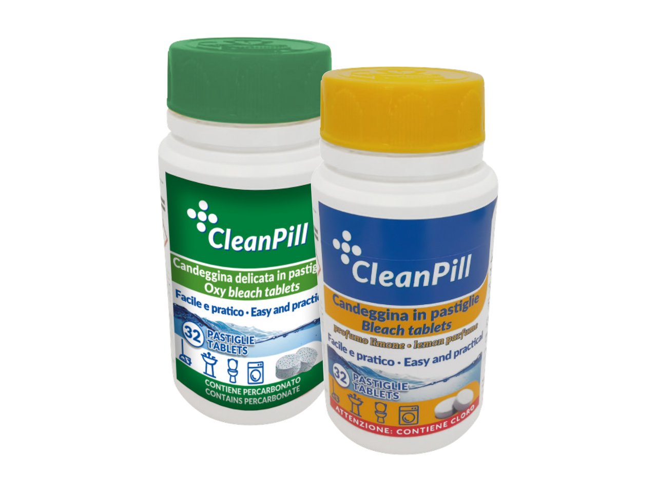 Candeggina o candeggina delicata in pastiglie