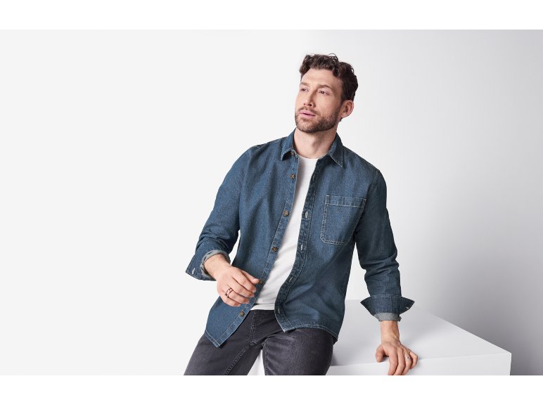 Camicia in jeans da uomo
