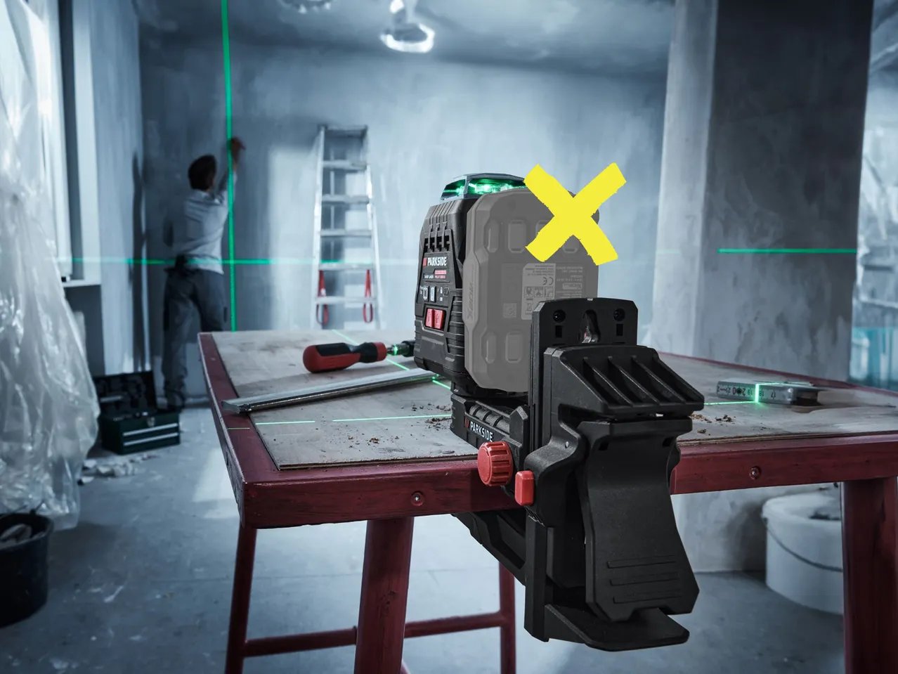 PARKSIDE PERFORMANCE® Livella laser a croce ricaricabile