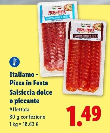 Italiamo-Pizza In Festa - Salsiccia Dolce O Piccante