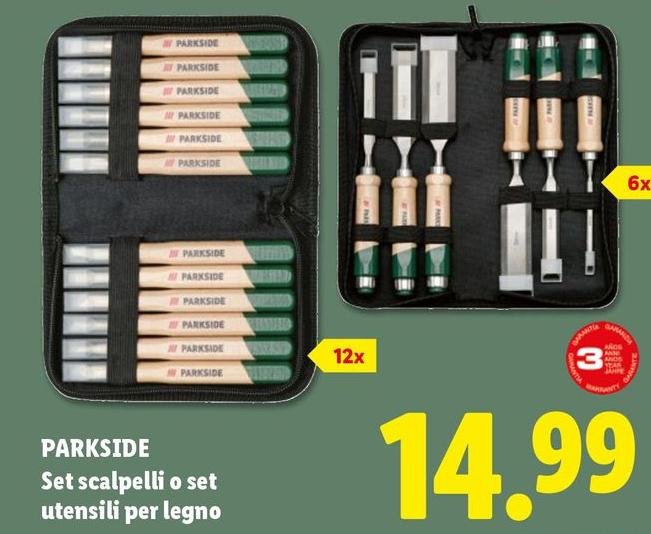Parkside - Set Scalpelli O Set Utensili Per Legno