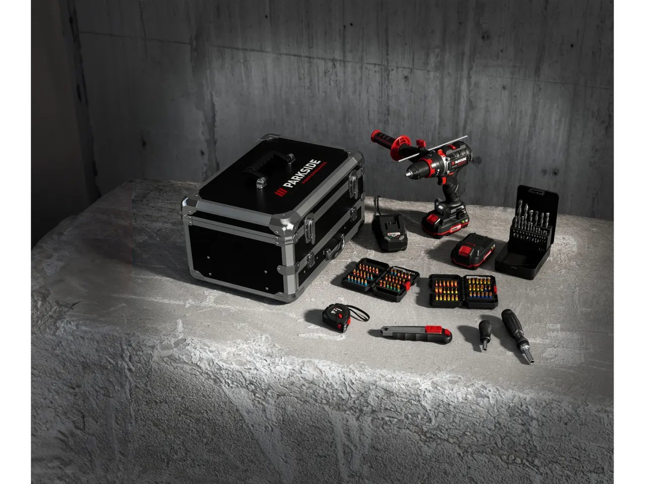 PARKSIDE PERFORMANCE® Set trapano a percussione ricaricabile