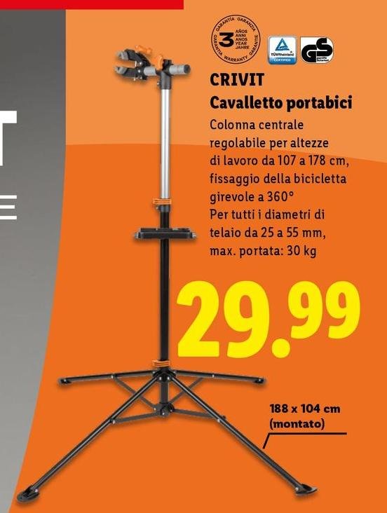 Crivit - Cavalletto Portabici