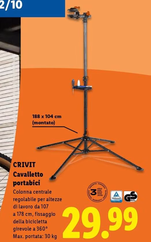 Crivit - Cavalletto Portabici