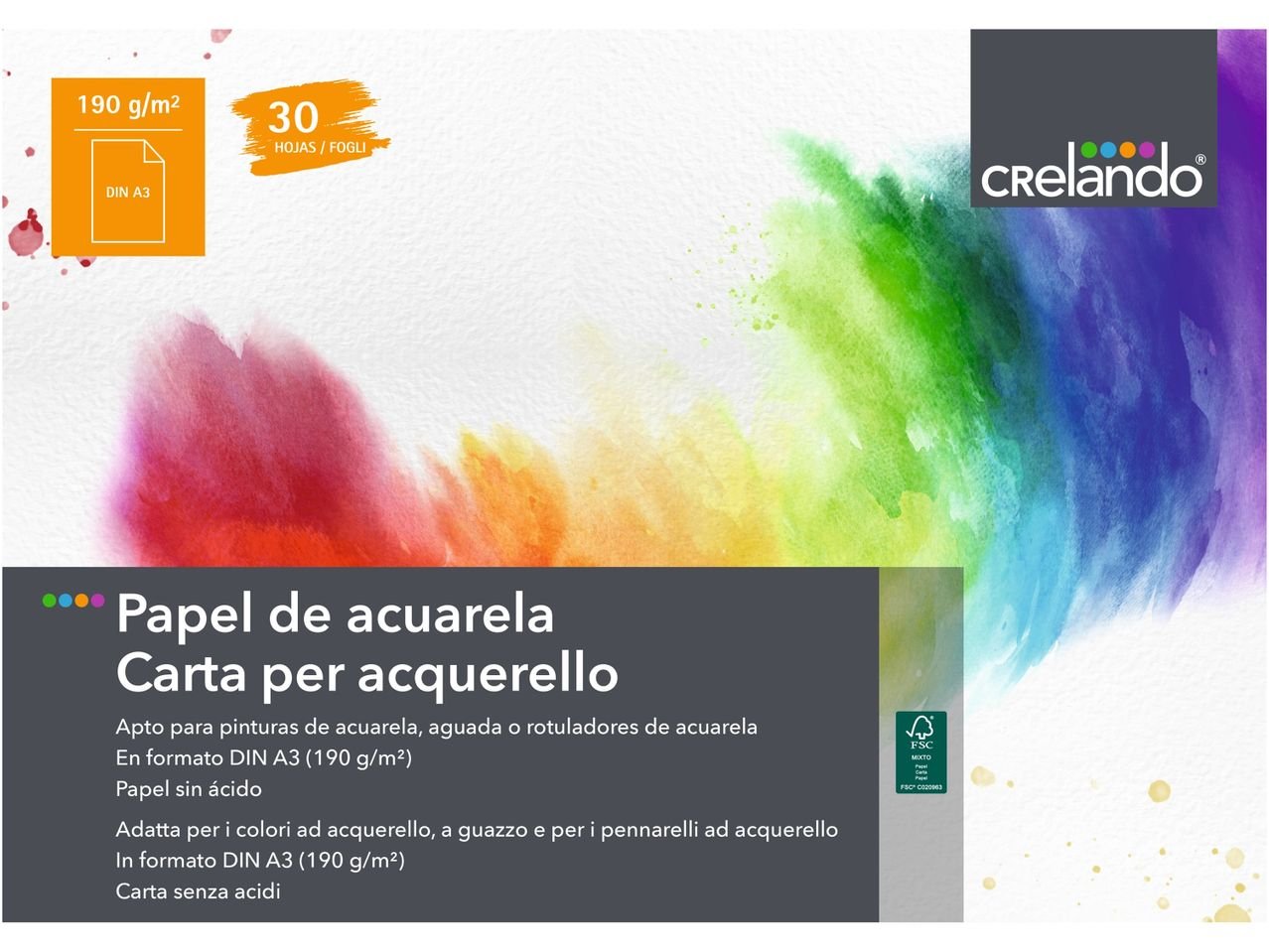 crelando® Blocco da disegno o carta per acquerello