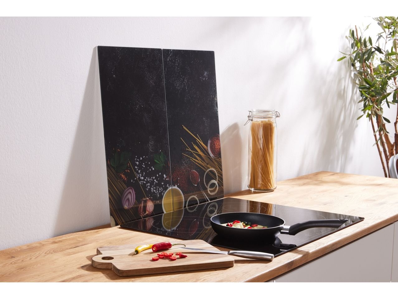 LIVARNO home Copri piano cottura in vetro, 2 pezzi