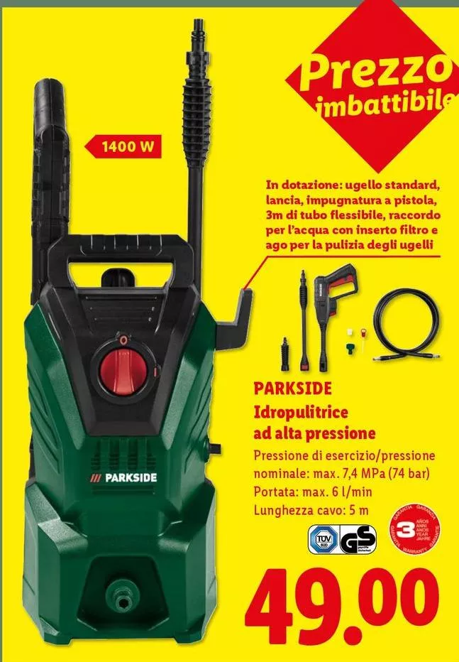 Parkside - Idropulitrice Ad Alta Pressione