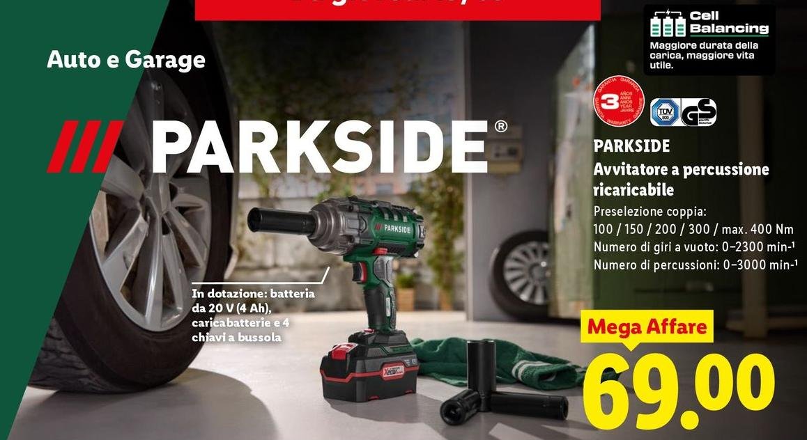 Parkside - Avvitatore A Percussione Ricaricabile