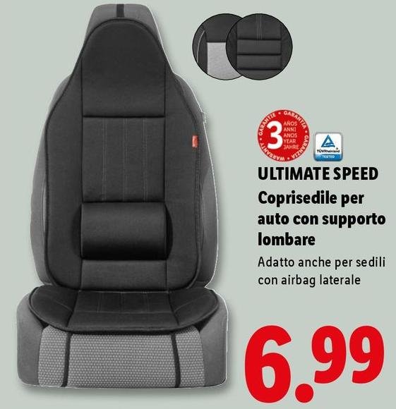 Ultimate Speed - Coprisedile Per Auto Con Supporto Lombare