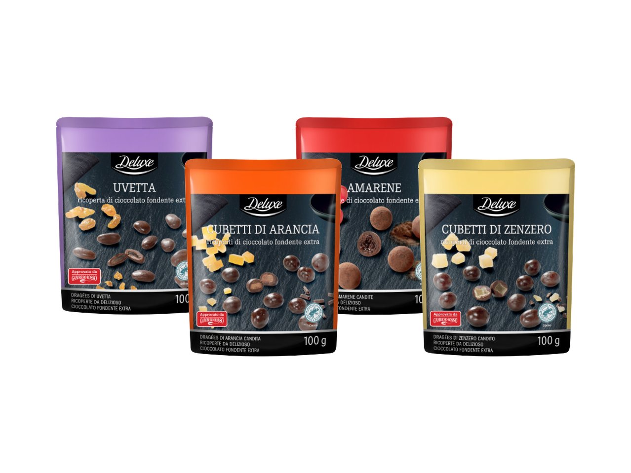 Frutta ricoperta di cioccolato extra fondente