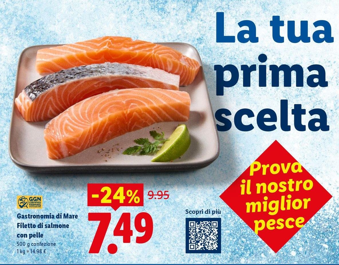 Gastronomia Di Mare Filetto Di Salmone Con Pelle