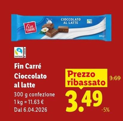 Fin Carrè - Cioccolato Al Latte