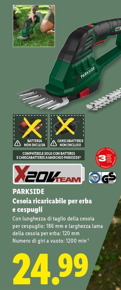 Parkside - Cesoia Ricaricabile Per Erba E Cespugli