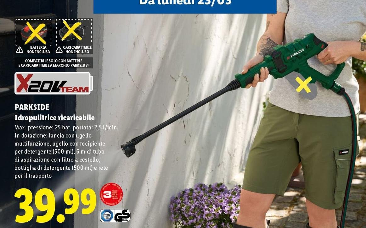 Parkside - Idropulitrice Ricaricabile