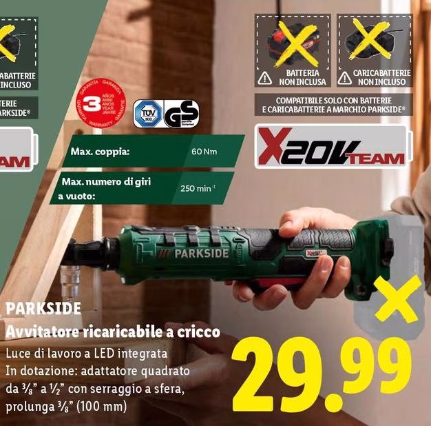 Parkside - Avvitatore Ricaricabile A Cricco