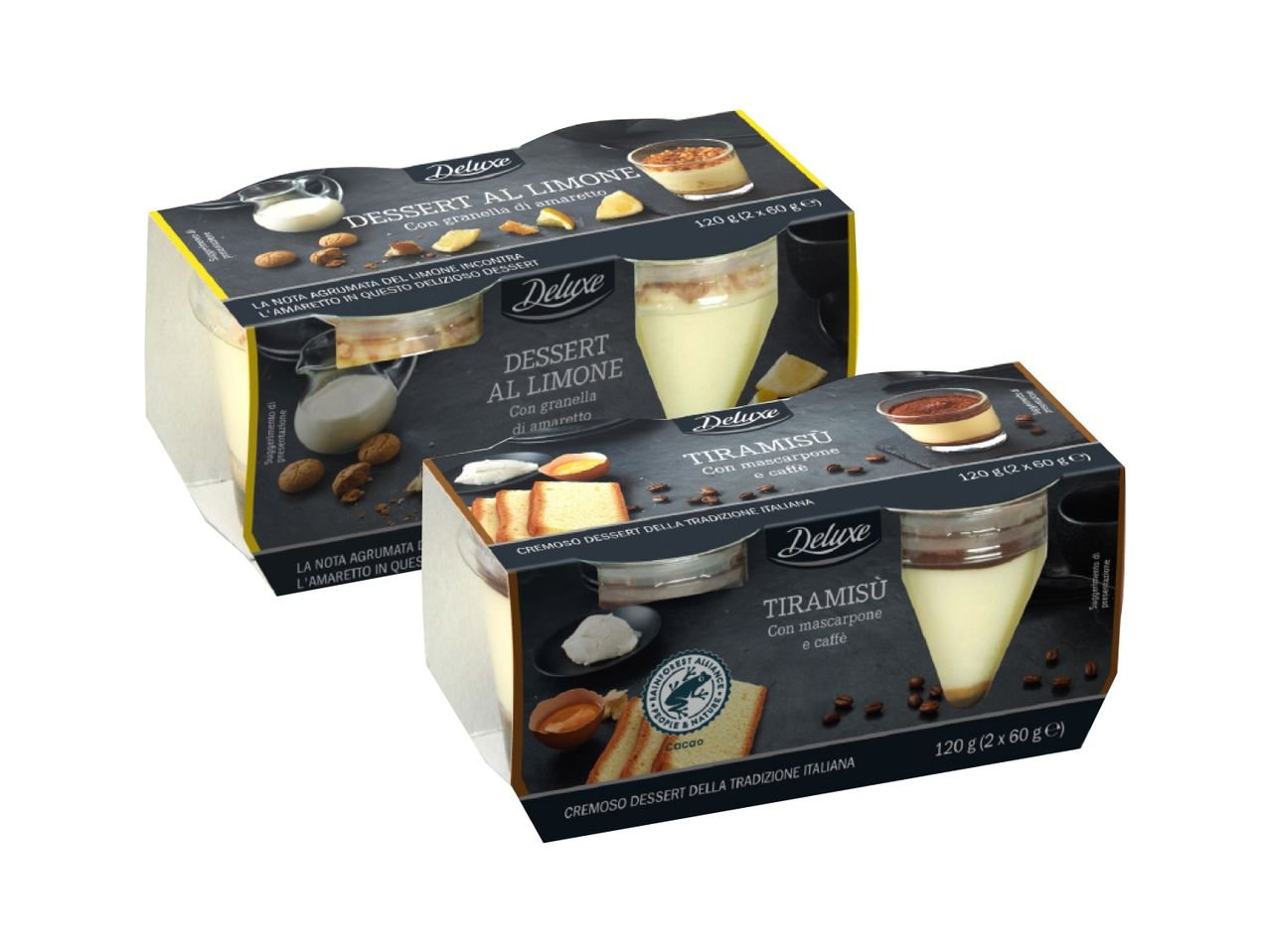 Dessert al limone e amaretti o tiramisù